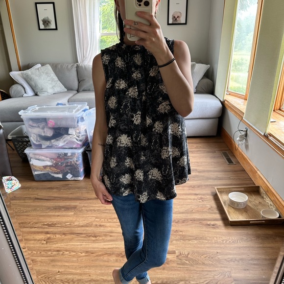 Joie Baltic Smock Sleeveless Print Top - Picture 4 of 10